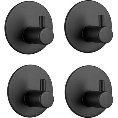 OEM Feligio 4-piece Black Wall Mounted Stainless Steel Coat Hook For Kitchen, Bathroom, Bedroom - Publicité OEM Feligio 4-piece Black Wall Mounted Stainless Steel Coat Hook For Kitchen, Bathroom, Bedroom - Publicité