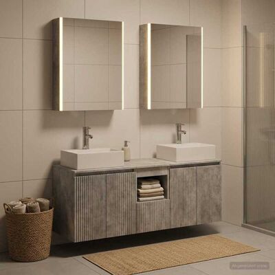Ensemble D'Armoire De Salle De Bain 5 Pcs Gris Béton Vidaxl - Publicité Ensemble D'Armoire De Salle De Bain 5 Pcs Gris Béton Vidaxl - Publicité