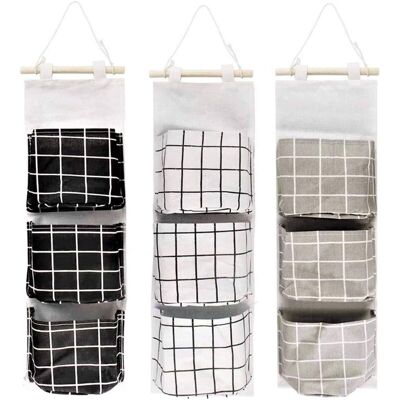 AAMIRA Sac De Rangement Mural Pour Salon, Sac Suspendu À Trois Compartiments, Boîte De Rangement Verte Imperméable, Sac De Rangement Pour Coton Et Lin - Publicité AAMIRA Sac De Rangement Mural Pour Salon, Sac Suspendu À Trois Compartiments, Boîte De Rangement Verte Imperméable, Sac De Rangement Pour Coton Et Lin - Publicité