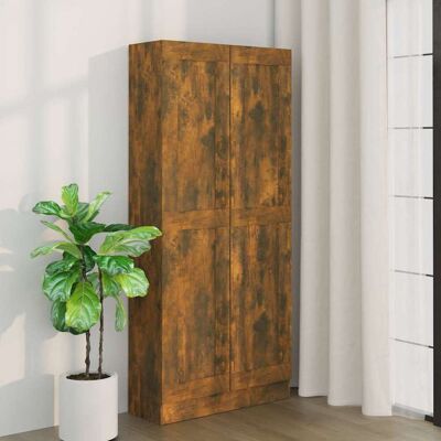 LIIYIELA Armoire À Livres Chêne Fumé 82,5x30,5x185,5cm Bois D'Ingénierie - Publicité LIIYIELA Armoire À Livres Chêne Fumé 82,5x30,5x185,5cm Bois D'Ingénierie - Publicité