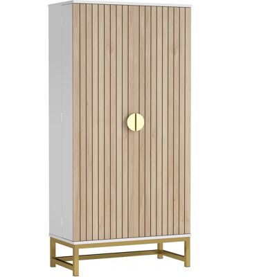 OEM Armoire De Cuisine Meuble Cuisine Rangement Avec 12 Étagères À Portes, Étagères Ajustables, 58x29x119,5cm, Blanc - Publicité OEM Armoire De Cuisine Meuble Cuisine Rangement Avec 12 Étagères À Portes, Étagères Ajustables, 58x29x119,5cm, Blanc - Publicité