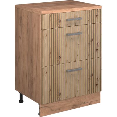 Commode D'Extension Rion, Chêne Artisan/chêne De Force Doré, 60x46cm Sans Pente Avec 3 Tiroirs, Vicco - Publicité Commode D'Extension Rion, Chêne Artisan/chêne De Force Doré, 60x46cm Sans Pente Avec 3 Tiroirs, Vicco - Publicité