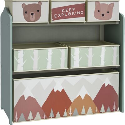 MIDUODUO Armoire Enfants 6 Boîtes Tissu Motif Mignon 63x30x66 Cm Vert - Publicité MIDUODUO Armoire Enfants 6 Boîtes Tissu Motif Mignon 63x30x66 Cm Vert - Publicité