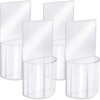 OEM Royaluxe-4 Pièces Support Télécommande Mural, Organisateur Multimédia Acrylique Support Mural, Transparent Sans Boîte De Rangement De Perçage, Pour Chambre À Coucher, Table De Chevet - Publicité OEM Royaluxe-4 Pièces Support Télécommande Mural, Organisateur Multimédia Acrylique Support Mural, Transparent Sans Boîte De Rangement De Perçage, Pour Chambre À Coucher, Table De Chevet - Publicité