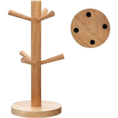 GRASSLIN 1 - Porte-tasse - Support À Tasses - Arbre En Bois Avec 6 Crochets - Organiseur Pour Cuisine Et Table - Couleur Naturelle - 32x12,5cm - Publicité GRASSLIN 1 - Porte-tasse - Support À Tasses - Arbre En Bois Avec 6 Crochets - Organiseur Pour Cuisine Et Table - Couleur Naturelle - 32x12,5cm - Publicité