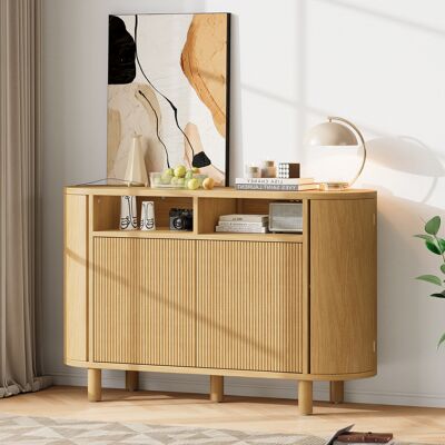 LEMONBEST Buffet Multifonctionnel 80x35x90 Cm Avec Rangement, Portes Pieds Réglables Pour Entrée, Couloir , Salon Mdf, Naturel - Publicité LEMONBEST Buffet Multifonctionnel 80x35x90 Cm Avec Rangement, Portes Pieds Réglables Pour Entrée, Couloir , Salon Mdf, Naturel - Publicité