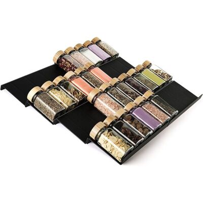 OEM Étagère À Épices Pour Tiroirs Modulable Et Réglable, Organisateur De Tiroir Cuisine 8 Pièces En Plastique, Rangement Épices Cuisine Avec Support Réglable,noir - Publicité OEM Étagère À Épices Pour Tiroirs Modulable Et Réglable, Organisateur De Tiroir Cuisine 8 Pièces En Plastique, Rangement Épices Cuisine Avec Support Réglable,noir - Publicité