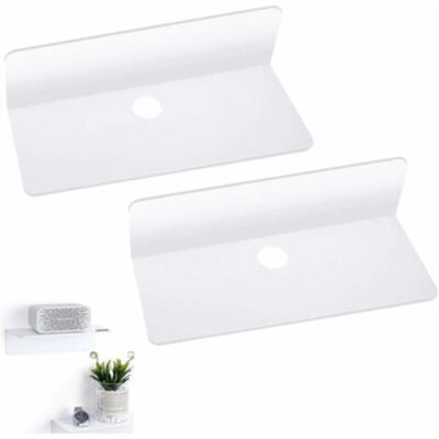 URSUS Étagère Murale Flottante Étagère Flottante En Acrylique Étagère Flottante Robuste Auto-adhésive Avec Ruban Adhésif Double Face Et 4 Crochets De Câble Pour Téléphone, Clés (lot De 2) - Publicité URSUS Étagère Murale Flottante Étagère Flottante En Acrylique Étagère Flottante Robuste Auto-adhésive Avec Ruban Adhésif Double Face Et 4 Crochets De Câble Pour Téléphone, Clés (lot De 2) - Publicité