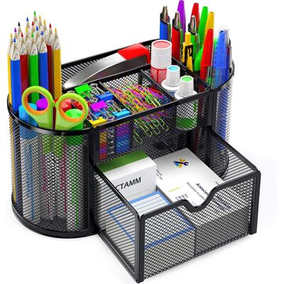 OEM Accessoire De Bureau Élégant En Maille, Organiseur De Papeterie À 8 Compartiments, Adapté Aux Bureaux, Écoles Et Salles De Classe, Avec 1 Tiroir, Métal Revêtu De Poudre Et Tapis Antidérapant. Publicité OEM Accessoire De Bureau Élégant En Maille, Organiseur De Papeterie À 8 Compartiments, Adapté Aux Bureaux, Écoles Et Salles De Classe, Avec 1 Tiroir, Métal Revêtu De Poudre Et Tapis Antidérapant. Publicité