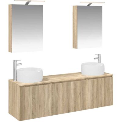 Ensemble D'Armoire De Salle De Bain 5 Pcs Chêne Sonoma Vidaxl - Publicité Ensemble D'Armoire De Salle De Bain 5 Pcs Chêne Sonoma Vidaxl - Publicité
