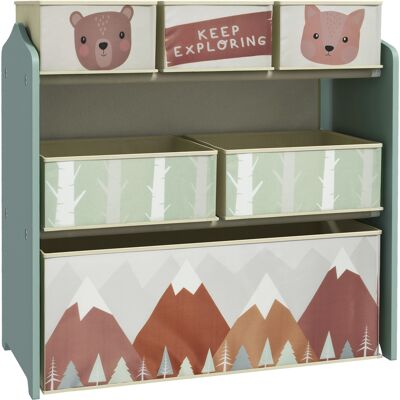 MIDUODUO Étagère Jouets Enfants 6 Contenants Tissu Amovible Organisateur Nurserie Salle Jeux 63x30x66 Cm Vert - Publicité MIDUODUO Étagère Jouets Enfants 6 Contenants Tissu Amovible Organisateur Nurserie Salle Jeux 63x30x66 Cm Vert - Publicité