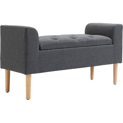OEM Banc Coffre Rangement Capitonné Banquette Avec Accoudoirs, Banc De Rangement Pour La Chambre À Coucher, Entrée, Salon, Charge 130 Kg Dim. 116 X 44 X 58 Cm Gris Foncé - Publicité OEM Banc Coffre Rangement Capitonné Banquette Avec Accoudoirs, Banc De Rangement Pour La Chambre À Coucher, Entrée, Salon, Charge 130 Kg Dim. 116 X 44 X 58 Cm Gris Foncé - Publicité