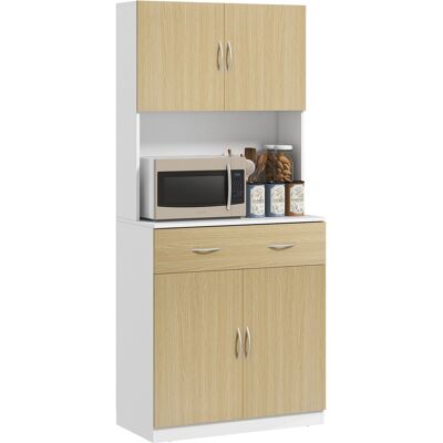 ARRIGONI Buffet De Cuisine Avec 2 Portes Et Tiroir 80x40x180cm Couleur Bois - Publicité ARRIGONI Buffet De Cuisine Avec 2 Portes Et Tiroir 80x40x180cm Couleur Bois - Publicité
