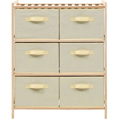 DESIGN IN Étagère De Rangement 6 Paniers Tissu Bois De Cèdre Beige - Publicité DESIGN IN Étagère De Rangement 6 Paniers Tissu Bois De Cèdre Beige - Publicité