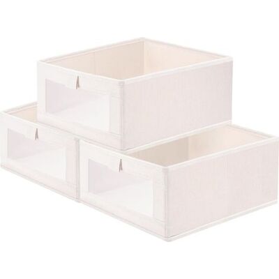 OEM Lot De 3 Boîte De Rangement Wardrobe Avec Fenêtre Transparente,sans Couvercle Cube De Rangement Pliable,boite Rangement Tissu,sac De Rangement,pour Vêtements, Jouets, Livres,outils 40 X 27 X 17cm - Publicité OEM Lot De 3 Boîte De Rangement Wardrobe Avec Fenêtre Transparente,sans Couvercle Cube De Rangement Pliable,boite Rangement Tissu,sac De Rangement,pour Vêtements, Jouets, Livres,outils 40 X 27 X 17cm - Publicité