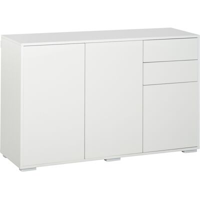 ACKERMAN Homcom Buffet Blanc, Commode Avec 2 Tiroirs Et 3 Portes, Meuble Polyvalent, Armoire À Dossiers, 117x36x74cm - Publicité ACKERMAN Homcom Buffet Blanc, Commode Avec 2 Tiroirs Et 3 Portes, Meuble Polyvalent, Armoire À Dossiers, 117x36x74cm - Publicité