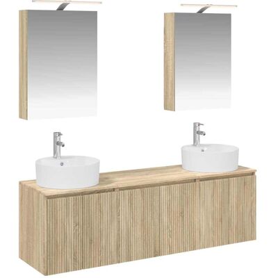 Ensemble D'Armoire De Salle De Bain 5 Pcs Chêne Sonoma Vidaxl - Publicité Ensemble D'Armoire De Salle De Bain 5 Pcs Chêne Sonoma Vidaxl - Publicité