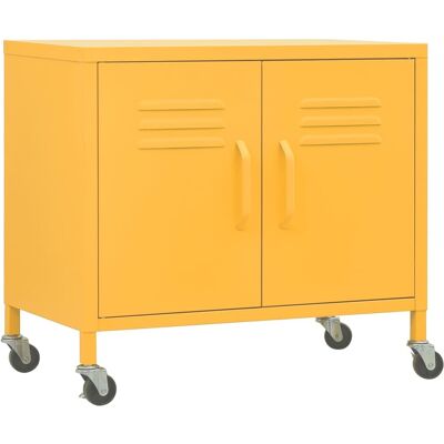DESIGN IN Armoire De Rangement Jaune Moutarde 60x35x56 Cm Acier - Publicité DESIGN IN Armoire De Rangement Jaune Moutarde 60x35x56 Cm Acier - Publicité