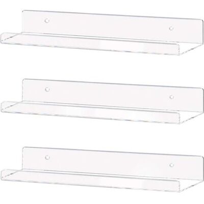 OEM Étagère Murale Flottante Invisible En Acrylique Transparent De 38 Cm, Étagère Murale Pour Livres D'Enfants (lot De 3) - Publicité OEM Étagère Murale Flottante Invisible En Acrylique Transparent De 38 Cm, Étagère Murale Pour Livres D'Enfants (lot De 3) - Publicité