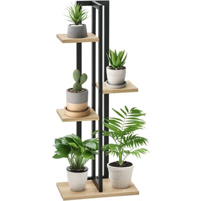 ARRIGONI Étagère À Plantes Escalier Fleurs 4 Niveaux De Différentes Hauteurs Style Industriel En Bois 45 X 25 X 110 Cm - Publicité ARRIGONI Étagère À Plantes Escalier Fleurs 4 Niveaux De Différentes Hauteurs Style Industriel En Bois 45 X 25 X 110 Cm - Publicité