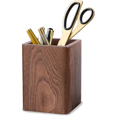 SUPERWISE Pot A Crayon,porte-stylo En Bois, Organisateur De Bureau, Bois De Noyer Noir, Décoration De Bureau, Pour Papeterie, Pinceaux De Maquillage - Publicité SUPERWISE Pot A Crayon,porte-stylo En Bois, Organisateur De Bureau, Bois De Noyer Noir, Décoration De Bureau, Pour Papeterie, Pinceaux De Maquillage - Publicité