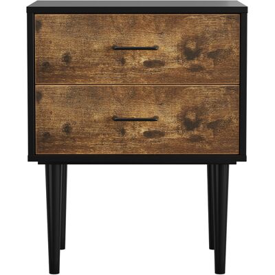 SANS MARQUE Table De Chevet Style Rétro Industriel Brun Vintage 51x38x66cm 2 Tiroirs, Rangement Chambre - Publicité SANS MARQUE Table De Chevet Style Rétro Industriel Brun Vintage 51x38x66cm 2 Tiroirs, Rangement Chambre - Publicité