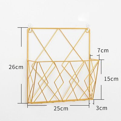OEM Vurahome - Porte-revues Murale En Maille Métallique Pour Magazines Ou Journaux - Panier De Rangement Pour La Maison, Le Salon, Le Bureau Or - Sans Clous - Publicité OEM Vurahome - Porte-revues Murale En Maille Métallique Pour Magazines Ou Journaux - Panier De Rangement Pour La Maison, Le Salon, Le Bureau Or - Sans Clous - Publicité