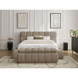 Bobochic - Lit Coffre Mont-blanc + Bout De Lit Mont-blanc Tissu Mesh 180x200 + Bout De Lit 140 Taupe - Publicité Bobochic - Lit Coffre Mont-blanc + Bout De Lit Mont-blanc Tissu Mesh 180x200 + Bout De Lit 140 Taupe - Publicité