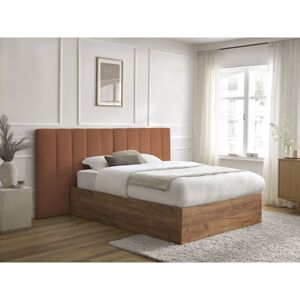 Bobochic - Lit Coffre Timo En Bois Clair Et Tissu Bouclette 180x200 Orange - Publicité Bobochic - Lit Coffre Timo En Bois Clair Et Tissu Bouclette 180x200 Orange - Publicité