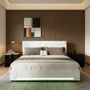 HENUNEM Lit Coffre 140x190 Cm, Avec Rangement Hydraulique, Tête De Lit Réglable Avec Sommier Led Et Usb, Lit Adulte, 2 Places, Lin, Beige - Publicité HENUNEM Lit Coffre 140x190 Cm, Avec Rangement Hydraulique, Tête De Lit Réglable Avec Sommier Led Et Usb, Lit Adulte, 2 Places, Lin, Beige - Publicité