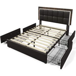 MIVRAY Lit Coffre 140x200 Cm(matelas Inclus)avec Tête De Lit Rembourrée Et Rangement Intégré - Publicité MIVRAY Lit Coffre 140x200 Cm(matelas Inclus)avec Tête De Lit Rembourrée Et Rangement Intégré - Publicité