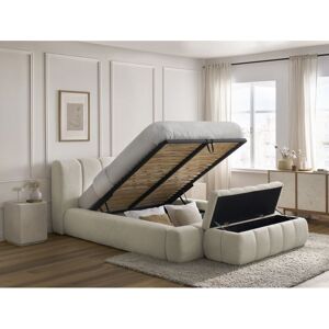 Lit Coffre Denali Tissu Bouclette + Bout De Lit Denali 160x200 + Bout De Lit 140 Blanc - Bobochic - Publicité Lit Coffre Denali Tissu Bouclette + Bout De Lit Denali 160x200 + Bout De Lit 140 Blanc - Bobochic - Publicité