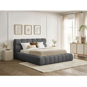 Bobochic - Lit Coffre Mont-blanc Tissu Bouclette 160x200 Gris Foncé - Publicité Bobochic - Lit Coffre Mont-blanc Tissu Bouclette 160x200 Gris Foncé - Publicité