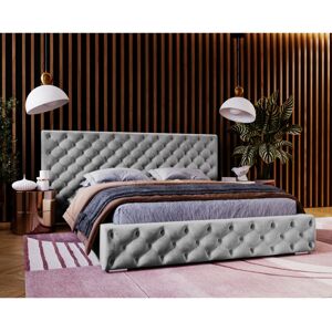 EMPORIUS Lit Double 140x200 Bella - Lit Chesterfield, Lit Glamour - Sommier À Lattes & Coffre De Lit - Gris (magic Velvet 2217) - Publicité EMPORIUS Lit Double 140x200 Bella - Lit Chesterfield, Lit Glamour - Sommier À Lattes & Coffre De Lit - Gris (magic Velvet 2217) - Publicité
