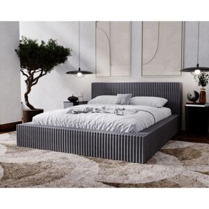 Emporius - Lit Double 180x200 Buffy - Cadre De Lit Avec Sommier À Lattes - Style, Design Lit Rembourré - Gris Foncé (vito 18) - Publicité Emporius - Lit Double 180x200 Buffy - Cadre De Lit Avec Sommier À Lattes - Style, Design Lit Rembourré - Gris Foncé (vito 18) - Publicité