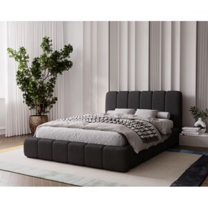 EMPORIUS Lit Rembourré 180x200 Milan - Lit Double Avec Rangement, Sommier À Lattes - Lit Coffre, Tissu Bouclé (noir - Anthology 19) - Publicité EMPORIUS Lit Rembourré 180x200 Milan - Lit Double Avec Rangement, Sommier À Lattes - Lit Coffre, Tissu Bouclé (noir - Anthology 19) - Publicité