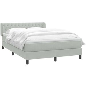 Lits en velours gris 160x210cm avec sommier et tête de lit - Lit - Publicité Lits en velours gris 160x210cm avec sommier et tête de lit - Lit - Publicité