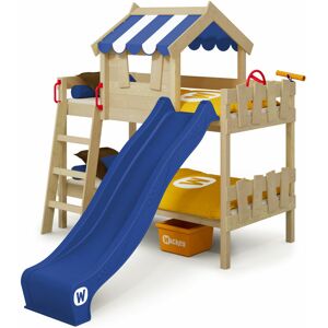 Wickey Lit enfant, Lit mezzanine Crazy Circus avec toboggan Lit maison 90 x 200 cm - bleu - bleu - Publicité