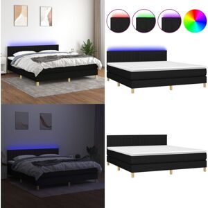 VIDAXL Sommier À Lattes De Lit Avec Matelas Led Noir 160x200 Cm Tissu - Sommier Tapissier - Lit Plateforme - Lit Avec Led - Matelas À Ressorts Ensachés - Têtière Ajustable - Home & Living - Publicité VIDAXL Sommier À Lattes De Lit Avec Matelas Led Noir 160x200 Cm Tissu - Sommier Tapissier - Lit Plateforme - Lit Avec Led - Matelas À Ressorts Ensachés - Têtière Ajustable - Home & Living - Publicité
