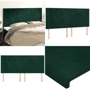 VIDAXL Tête De Lit Vert Foncé 200x5x118/128 Cm Velours - Velours - Tête De Lit Vert Foncé - Publicité VIDAXL Tête De Lit Vert Foncé 200x5x118/128 Cm Velours - Velours - Tête De Lit Vert Foncé - Publicité