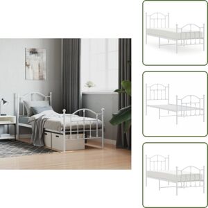 Lit Avec Lattes - Vidaxl Cadre De Lit Métal Sans Matelas Avec Pied De Lit Blanc 75x190cm - Lit Avec Espace De Rangement - Publicité Lit Avec Lattes - Vidaxl Cadre De Lit Métal Sans Matelas Avec Pied De Lit Blanc 75x190cm - Lit Avec Espace De Rangement - Publicité