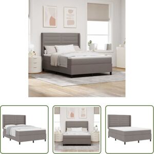 Vidaxl Lit Double - Lit À Ressorts Avec Matelas Taupe 200 X 140 Cm Tissu - Publicité Vidaxl Lit Double - Lit À Ressorts Avec Matelas Taupe 200 X 140 Cm Tissu - Publicité