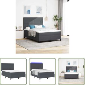 Vidaxl Tête De Lit Réglable - Lit À Ressort Led Gris Foncé Et Blanc 140 X 190 Cm - Publicité Vidaxl Tête De Lit Réglable - Lit À Ressort Led Gris Foncé Et Blanc 140 X 190 Cm - Publicité