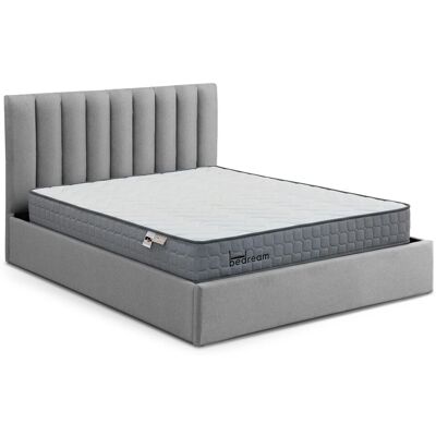 MENZZO Pack Lit-coffre Songe + Matelas Bedream 160x200cm Tissu Gris - Publicité MENZZO Pack Lit-coffre Songe + Matelas Bedream 160x200cm Tissu Gris - Publicité
