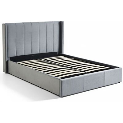 MENZZO Lit Double Magorial Avec Sommier Relevable 160x200cm Velours Gris - Publicité MENZZO Lit Double Magorial Avec Sommier Relevable 160x200cm Velours Gris - Publicité