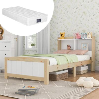 OEM , Lit Simple En Bois Massif Avec Tête De Lit De Rangement, Cadre De Lit 90x200cm Avec Sommier À Lattes, Lit En Bois Avec Tête De Lit, Lit Enfant, Lit Adolescent, Pin Massif... Publicité OEM , Lit Simple En Bois Massif Avec Tête De Lit De Rangement, Cadre De Lit 90x200cm Avec Sommier À Lattes, Lit En Bois Avec Tête De Lit, Lit Enfant, Lit Adolescent, Pin Massif... Publicité