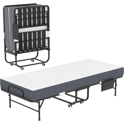 ACKERMAN Lit Jumeau Pliant 190 X 78 Cm Avec Matelas En Mousse À Mémoire De Forme De 9,5 Cm, Lit D'Appoint Portable/roulant Avec Cadre En Métal Stable Et Sac De Rangement - Publicité ACKERMAN Lit Jumeau Pliant 190 X 78 Cm Avec Matelas En Mousse À Mémoire De Forme De 9,5 Cm, Lit D'Appoint Portable/roulant Avec Cadre En Métal Stable Et Sac De Rangement - Publicité