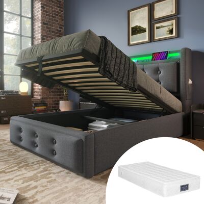 ACKERMAN Lit Superposé, Dimensions 140200 Cm. Cadre En Fer. Tiroirs Pratiques. Bureau En Forme De L. Revêtement En Laminateux. Sans Matelas. Couleur : Noir. Publicité ACKERMAN Lit Superposé, Dimensions 140200 Cm. Cadre En Fer. Tiroirs Pratiques. Bureau En Forme De L. Revêtement En Laminateux. Sans Matelas. Couleur : Noir. Publicité