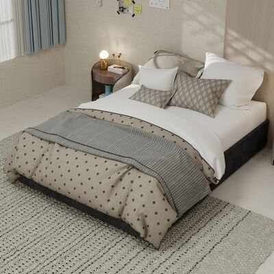 ACKERMAN Modern Simple Style Bed Frame, 140200 Cm, Grey, Dutch Velvet Fabric, With Gas Lift, Modern Bedroom Furniture, Excluding Headboard And Mattress. Publicité ACKERMAN Modern Simple Style Bed Frame, 140200 Cm, Grey, Dutch Velvet Fabric, With Gas Lift, Modern Bedroom Furniture, Excluding Headboard And Mattress. Publicité