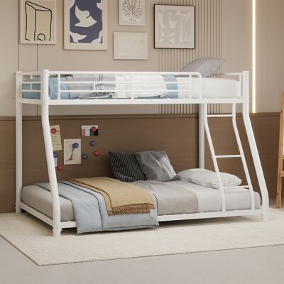 ACKERMAN Lit Superposé Twin Over Full En Métal, Cadre De Lit Superposé Robuste En Métal, Lit Superposé Twin Over Full Avec Échelle Et Rambarde Pleine Longueur Pour Adolescents Adultes, Sans Bruit - Publicité ACKERMAN Lit Superposé Twin Over Full En Métal, Cadre De Lit Superposé Robuste En Métal, Lit Superposé Twin Over Full Avec Échelle Et Rambarde Pleine Longueur Pour Adolescents Adultes, Sans Bruit - Publicité